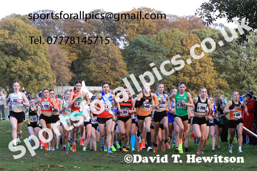 Womens Under-17s 2025 National Cross Country Relays, Berry Hill Park, Mansfield. Photo: David T. Hewitson/Sports for All Pics